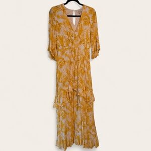 Tropical Yellow Floral Maxi Dress